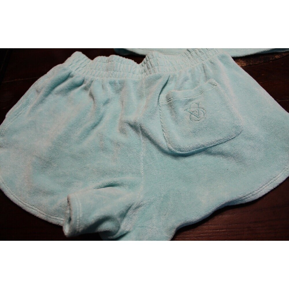 Victoria's Secret On Point Blue Terrycloth 2 Piece Short Outfit Women's Small - Picture 6 of 8